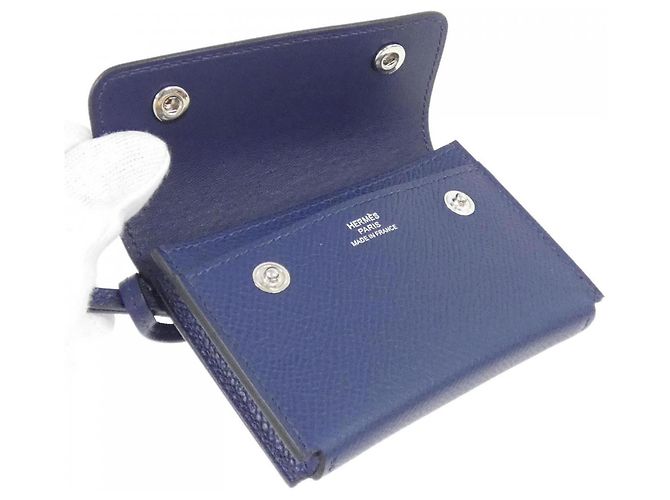 Hermès Portacarte Hermes Snap Blu Blu navy - vista 5