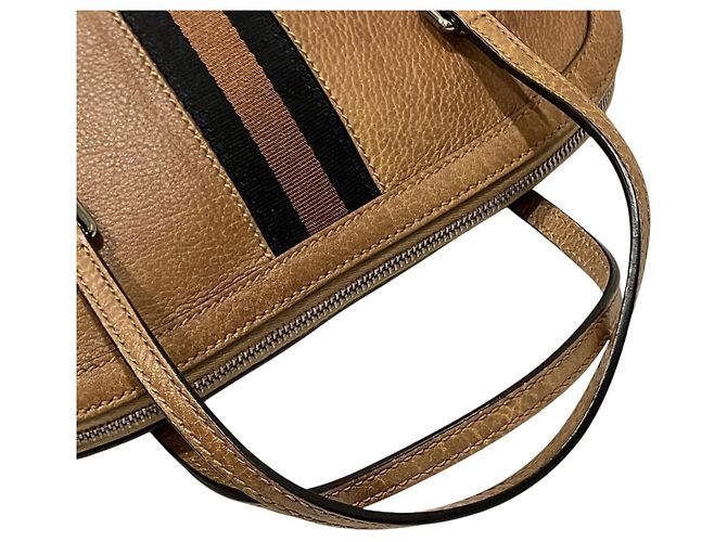 Borsa a mano in pelle Gucci Sherry Line Marrone - vista 9