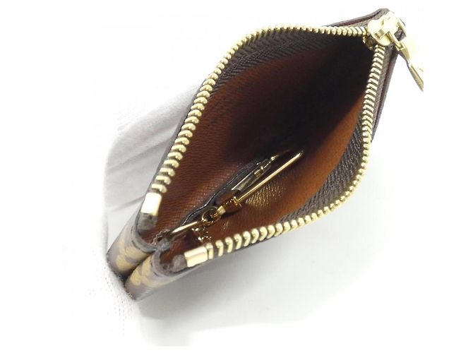 Louis Vuitton Monogram Pochette Clé Coin & Key Case Castaño Monograma - vista 4