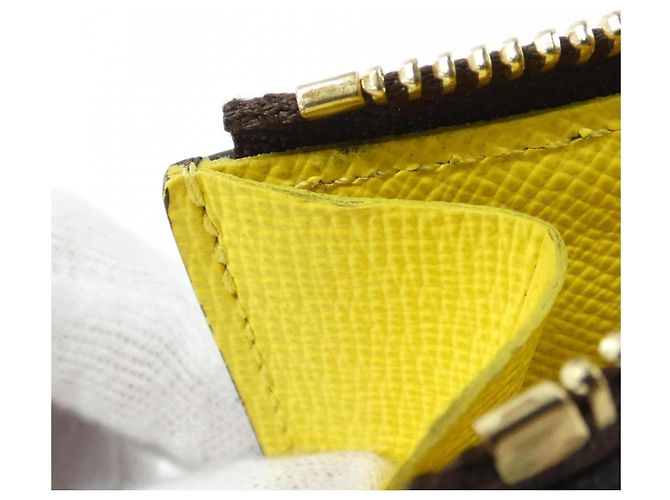 Monedero Monogram Louis Vuitton Castaño Amarillo Monograma - vista 6