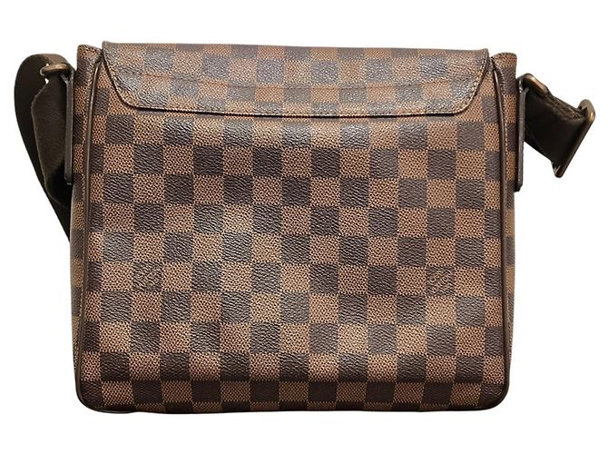 Borsa a Spalla Louis Vuitton District PM, Damier Toile Leather Marrone - vista 2