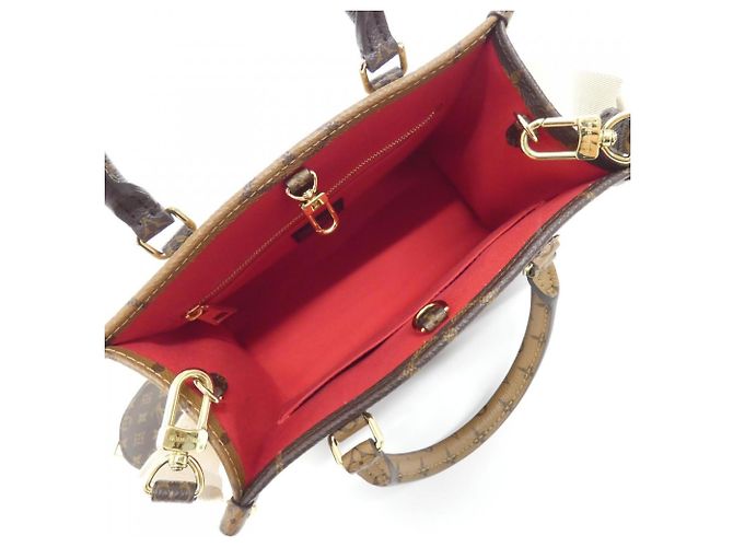 Borsa Louis Vuitton Monogram Giant OnTheGo PM Marrone Monogramma - vista 7