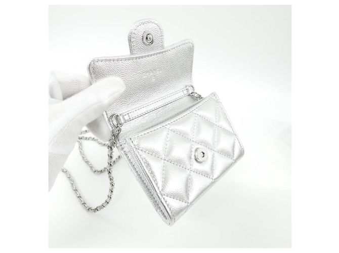 Classique Chaîne de portefeuille Chanel Timeless Classic Line AP0238 Argenté - vue 6