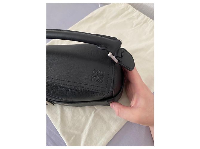 Borsa Loewe Puzzle Biker in pelle nera Nero - vista 6