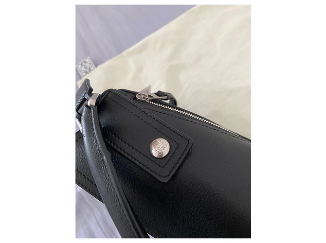 Borsa Loewe Puzzle Biker in pelle nera Nero - vista 7