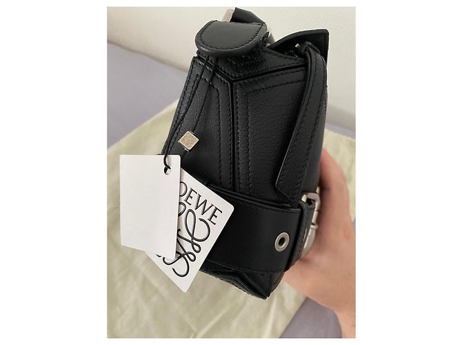 Borsa Loewe Puzzle Biker in pelle nera Nero - vista 8