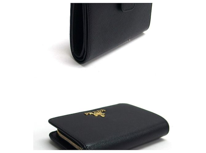 Prada Saffiano Metal Bi-fold Medium Wallet Schwarz - Ansicht 3