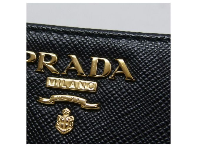 Prada Saffiano Metal Bi-fold Medium Wallet Schwarz - Ansicht 7