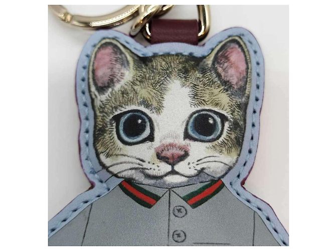 Gucci Higuchi Yuko Boris Cat Bag Charm Keyring Multicolore D'oro - vista 4