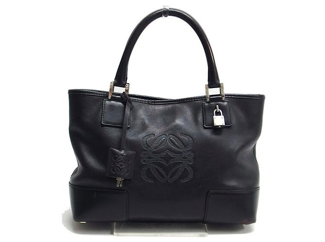 Borsa Tote Loewe Amazona Fusta Small Nero - vista 2