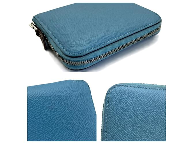 Hermès Cartera compacta de seda Azap Hermes Azul - vista 4