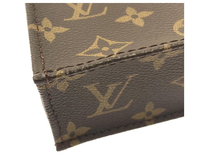 Borsa Louis Vuitton Monogram Petite Sac Plat Marrone Monogramma - vista 3