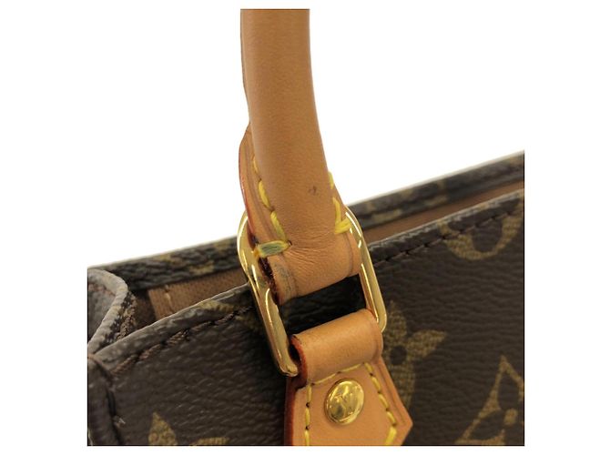 Borsa Louis Vuitton Monogram Petite Sac Plat Marrone Monogramma - vista 4