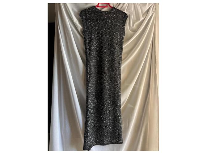 MSGM Midikleid Schwarz mit Pailletten - Ansicht 2