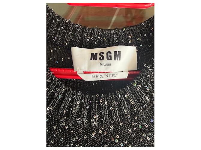 MSGM Midikleid Schwarz mit Pailletten - Ansicht 5