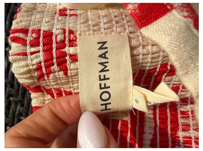 Mara Hoffman Top Palabra de Honor Estampado Rojo y Crema Roja Crudo - vista 4