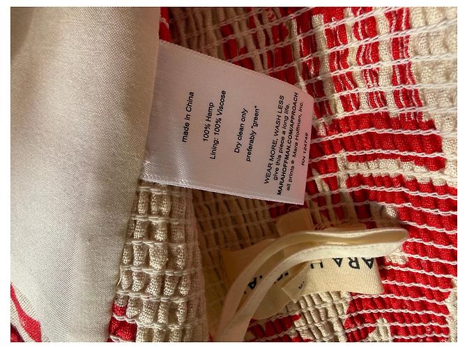 Mara Hoffman Top Palabra de Honor Estampado Rojo y Crema Roja Crudo - vista 5