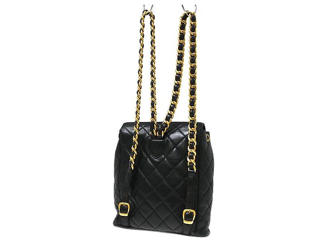 Chanel Duma Drawstring Pelle Trapuntata Large Nero - vista 2