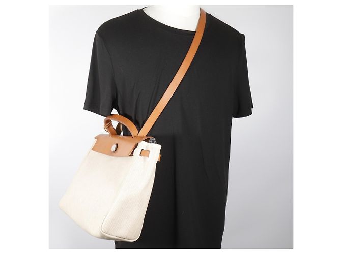 Hermès Hermes Herbag PM Schultertasche Schwarz Beige - Ansicht 19