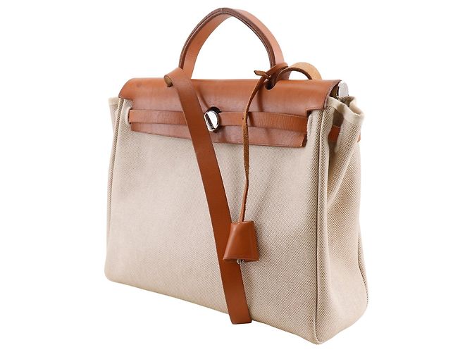 Hermès Hermes Herbag PM Schultertasche Schwarz Beige - Ansicht 2