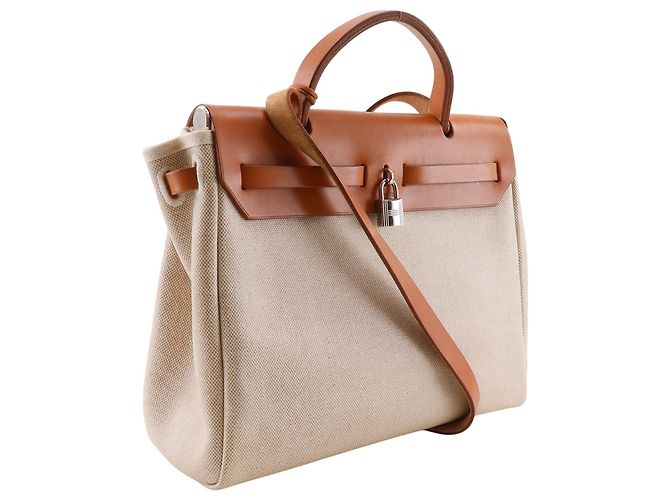 Hermès Hermes Herbag PM Schultertasche Schwarz Beige - Ansicht 3