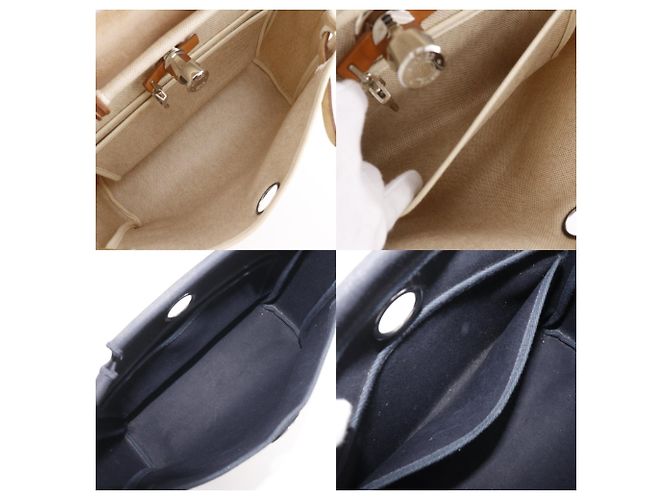 Hermès Hermes Herbag PM Schultertasche Schwarz Beige - Ansicht 6