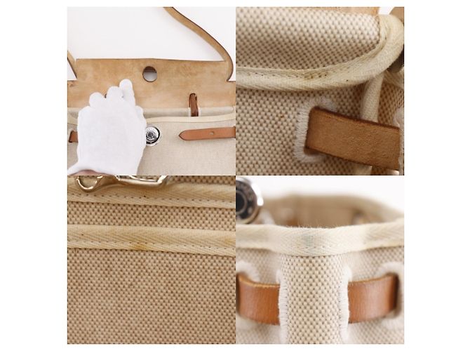 Hermès Hermes Herbag PM Schultertasche Schwarz Beige - Ansicht 7