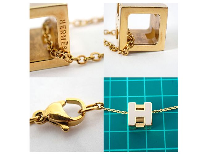 Hermès Colar HERMES H-Cube Gold x Greige - vista 10
