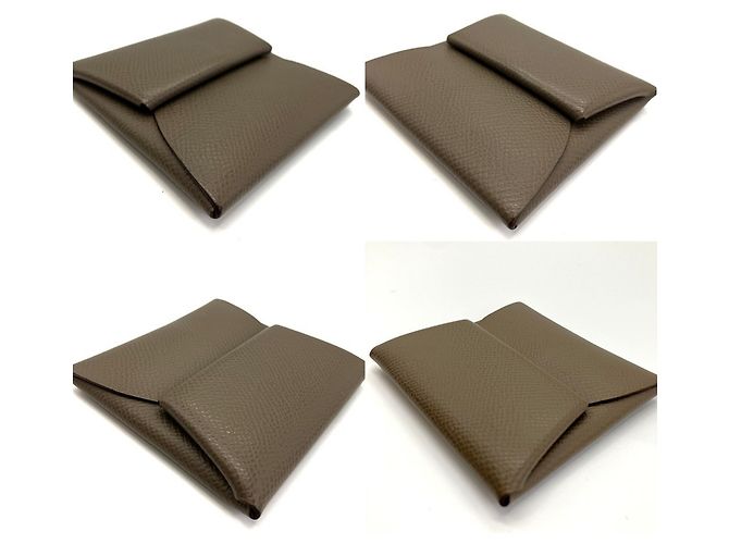 Monedero Bastia en Etoupe Gray Hermès Castaño Gris pardo - vista 3