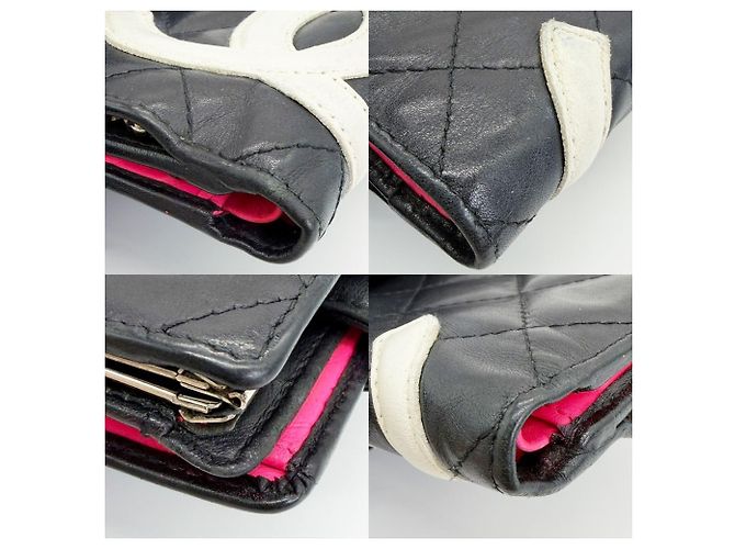 Chanel Cambon Line Bifold Wallet Schwarz Weiß - Ansicht 3