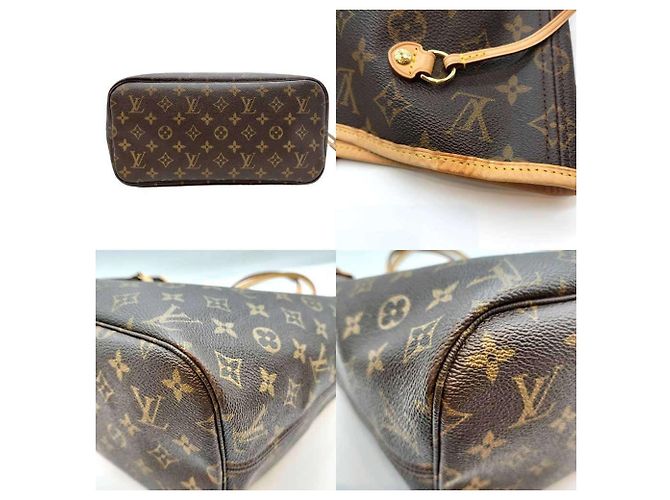 Borsa Tote Louis Vuitton Neverfull MM Marrone Monogramma - vista 3