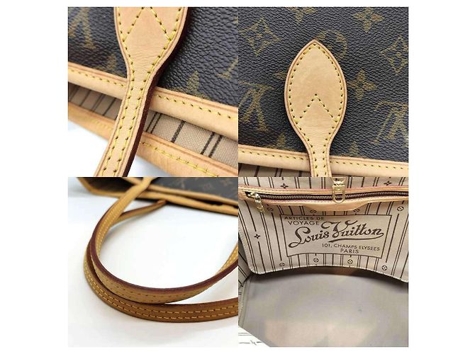Borsa Tote Louis Vuitton Neverfull MM Marrone Monogramma - vista 4