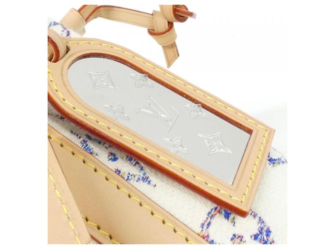 Borsa a Spalla Louis Vuitton Tweed Monogram Multicolor Nano Noe Bianco - vista 6