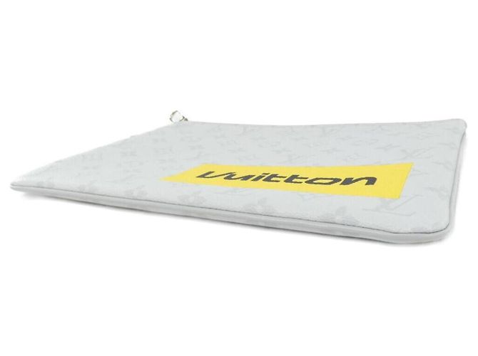 Louis Vuitton Pouch aus grauer beschichteter Canvas Braun - Ansicht 3