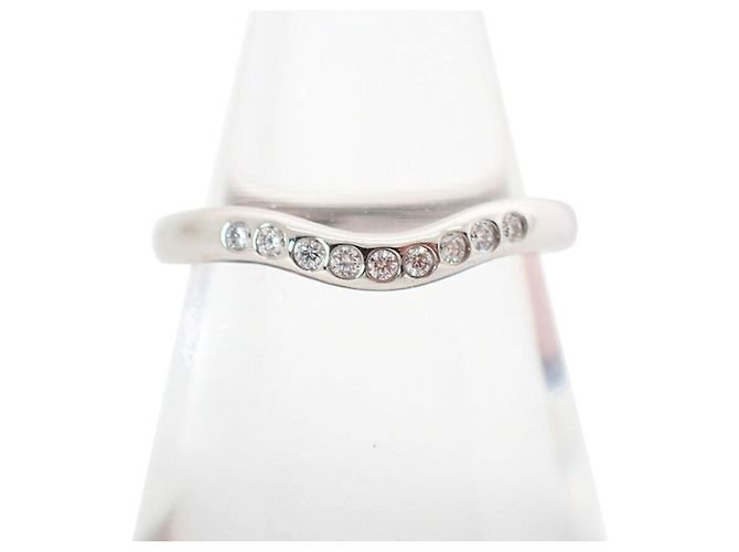 Tiffany & Co. Platin 950 geschwungener Diamantring - Ansicht 2