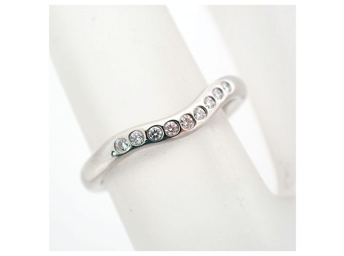 Tiffany & Co. Platin 950 geschwungener Diamantring - Ansicht 5