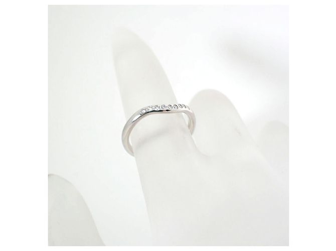 Tiffany & Co. Platin 950 geschwungener Diamantring - Ansicht 7