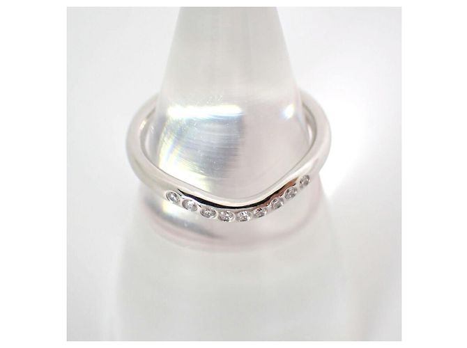 Tiffany & Co. Platin 950 geschwungener Diamantring - Ansicht 8