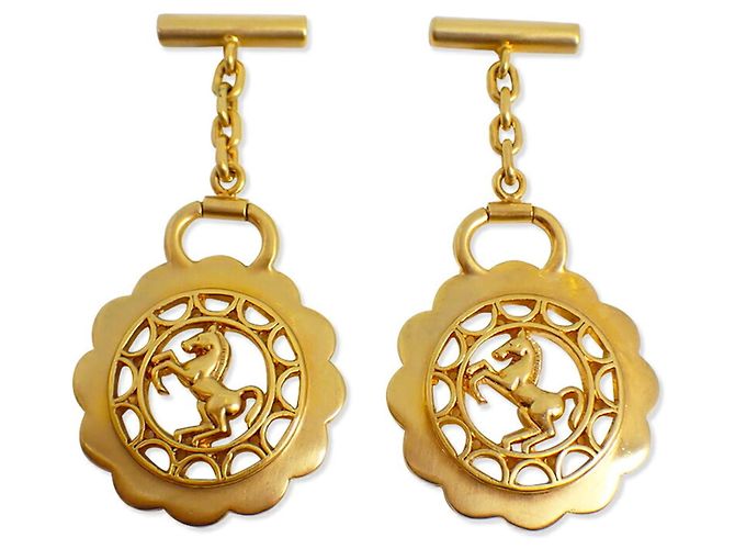 Hermès HERMES Cheval Fleur Horse Gold Manschettenknöpfe - Ansicht 2