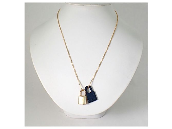 Hermès Collana Hermes O'Kelly D-stamp Gold x Navy - vista 3