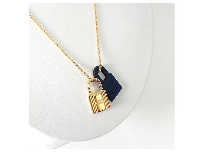 Hermès Collana Hermes O'Kelly D-stamp Gold x Navy - vista 6