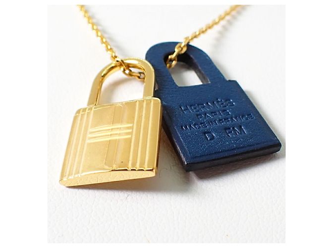 Hermès Collana Hermes O'Kelly D-stamp Gold x Navy - vista 7