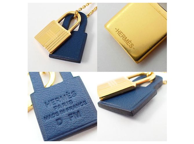 Hermès Collana Hermes O'Kelly D-stamp Gold x Navy - vista 9