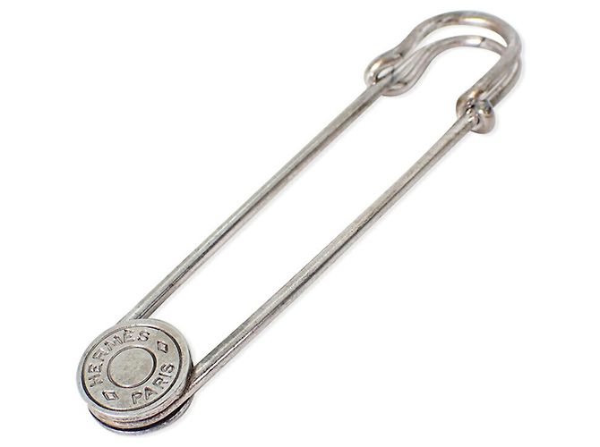 Hermès Broche Hermes Sellier plaquée or - vue 2