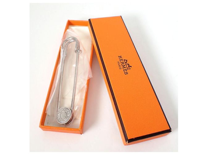 Hermès Broche Hermes Sellier plaquée or - vue 3