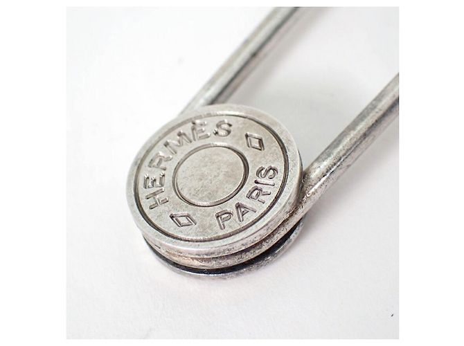 Hermès Broche Hermes Sellier plaquée or - vue 4