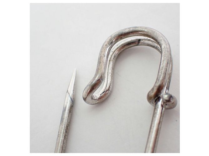 Hermès Broche Hermes Sellier plaquée or - vue 6
