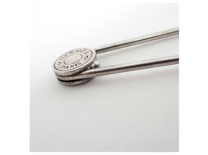 Hermès Broche Hermes Sellier plaquée or - vue 8