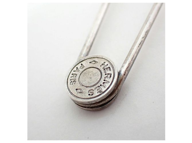 Hermès Broche Hermes Sellier plaquée or - vue 9