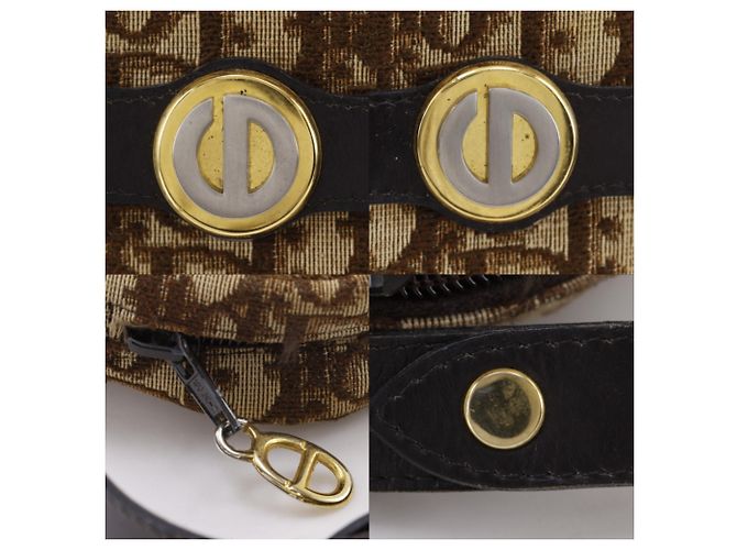 Borsa a tracolla Christian Dior Trotter in tela marrone - vista 13